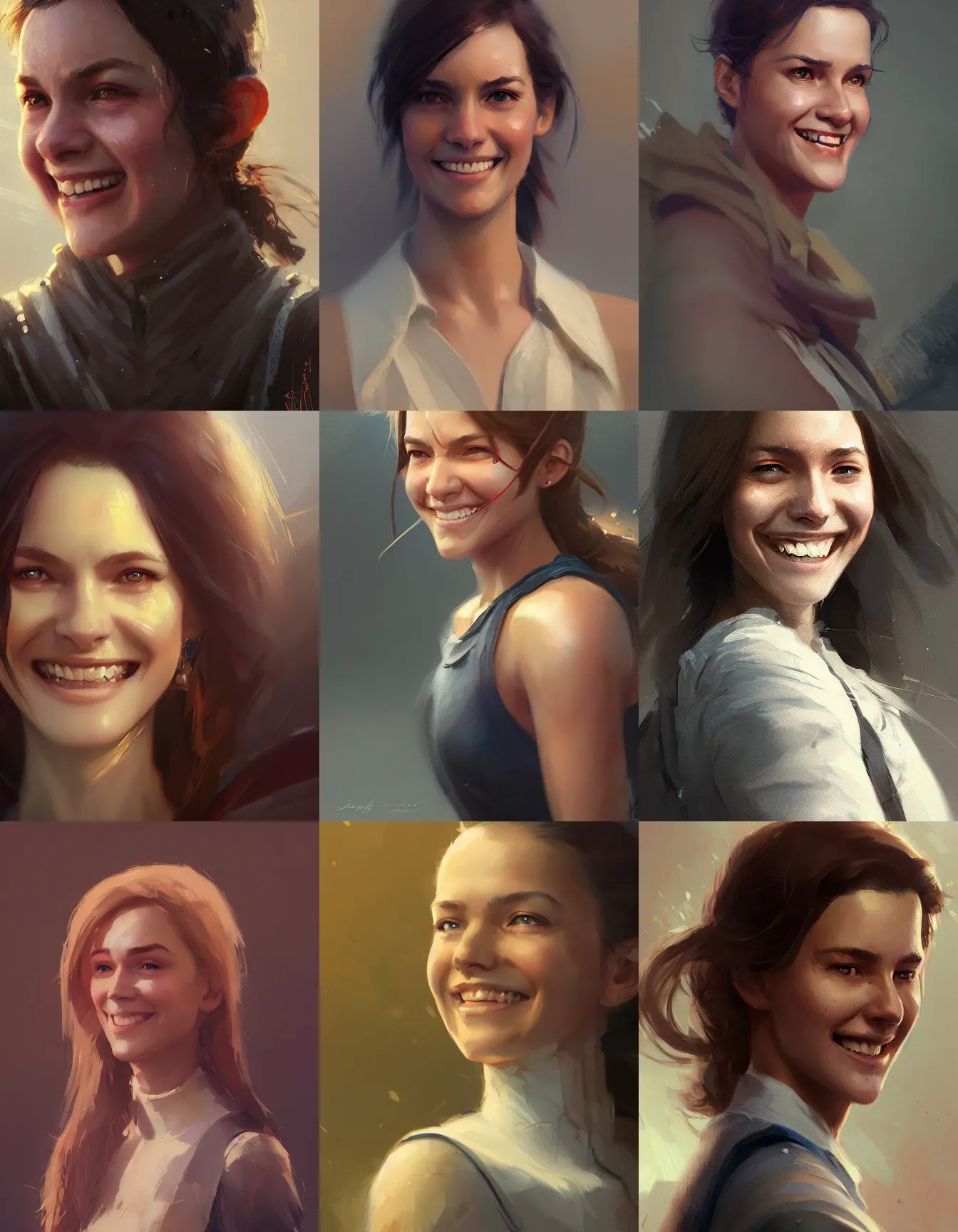 Prompt: young female world leader, smiling, digital portrait by greg rutkowski, intricate, soft focus, highly detailed, cinematic, epic, artstation