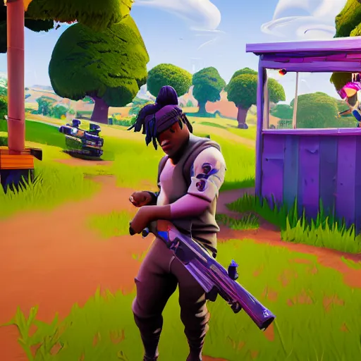 Image similar to Juice WRLD in Fortnite very detailed 4K quality super realistic