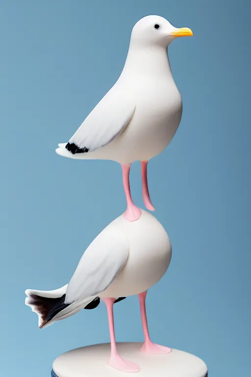 Image similar to figurine of seagull wearing an elegant summer blouse, personification!!!!!!!, embodiment of concept, symbolization, official store photo, commercial photo, featured on amiami, lovecraftian, 8 k, 8 5 mm, beautiful composition, smooth curves