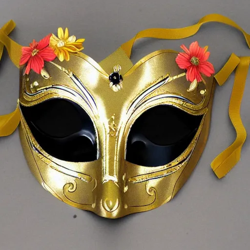 Image similar to venetian masquerade mask, symmetry, reflecting flower