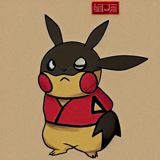 Prompt: edo style pikachu