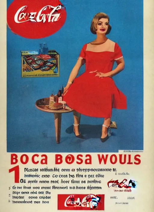 Image similar to Russian coca cola bootleg, 1963 magazine advert,