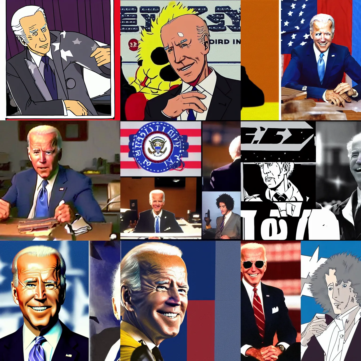 Prompt: joe biden in cowboy bebop