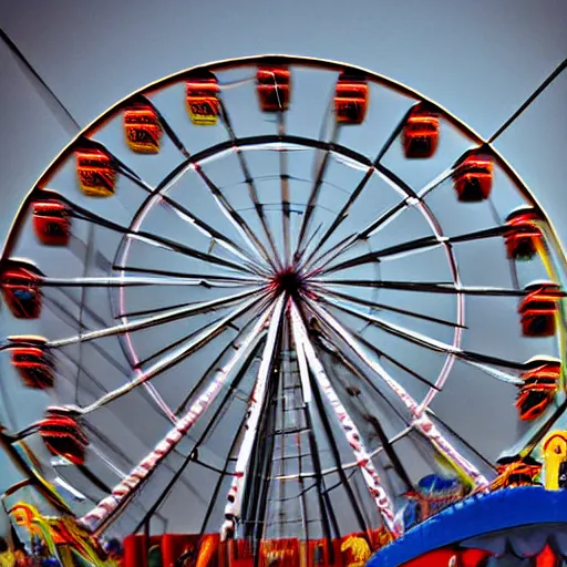 Image similar to !! cat!!, ( ferris wheel ), award winning photo