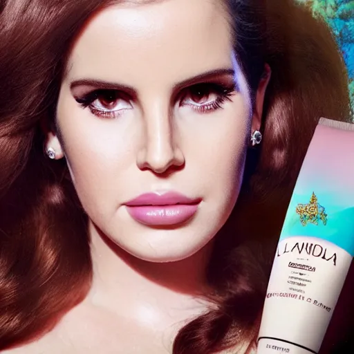 Image similar to Lana del rey in a hand cream commercial, photorealistic, detailed, studio