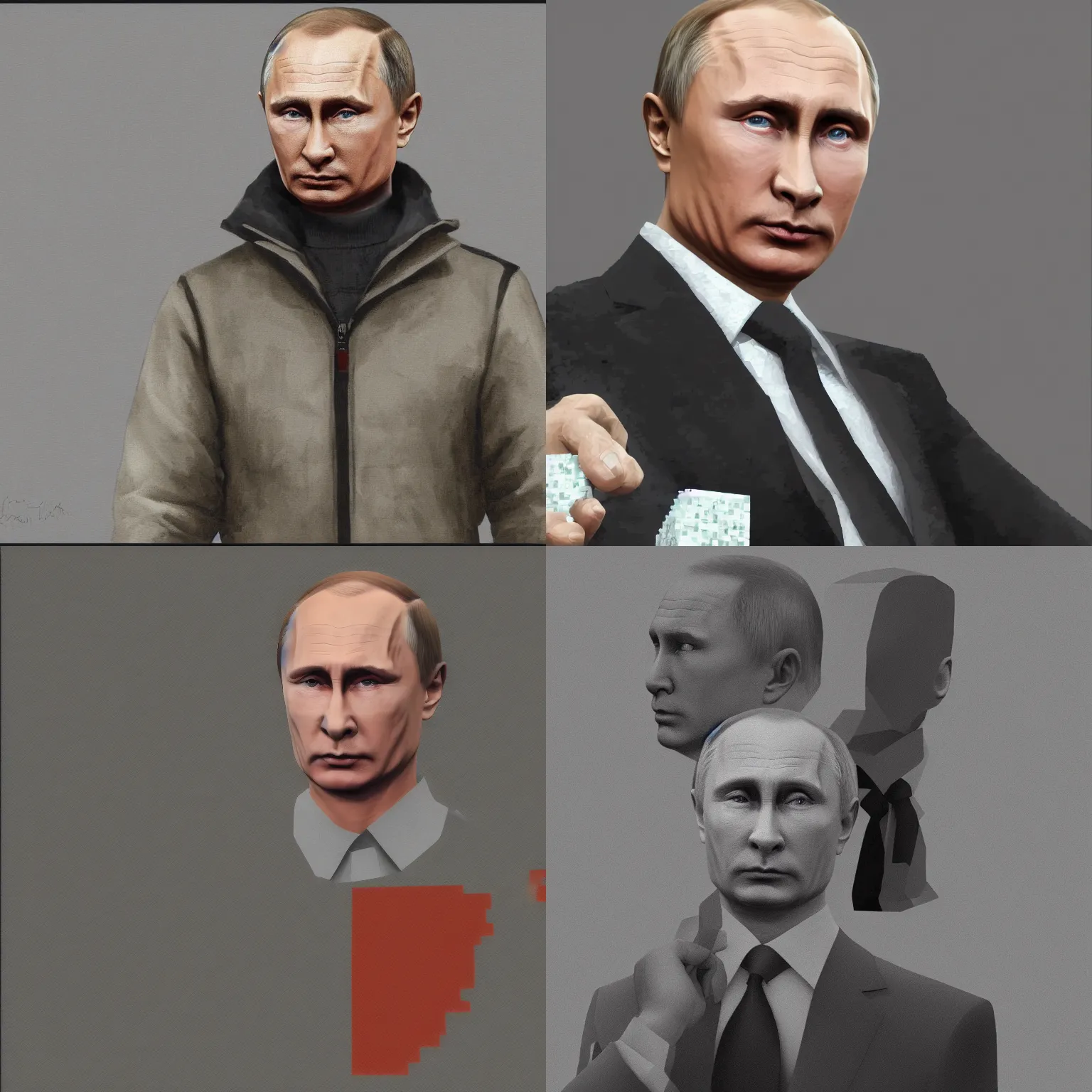 Prompt: Vladimir Putin in Minecraft, artstation, realistic,