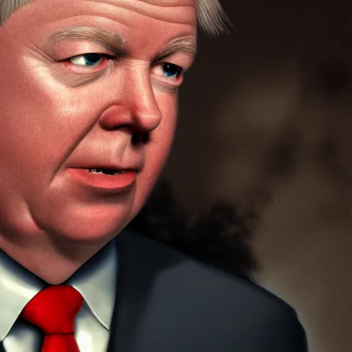 Prompt: Senator Lindsay Graham that looks like the Keebler Elf, artstation, ultra detailed, 8k resolution, ultrarealistic