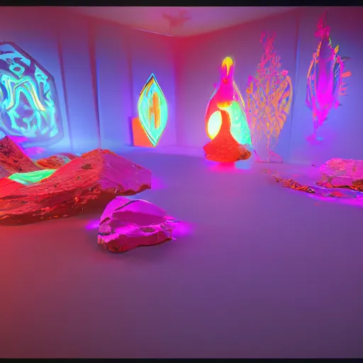 Prompt: colorful phosphenes in exotic shapes on a black background, unreal engine, ilya repin