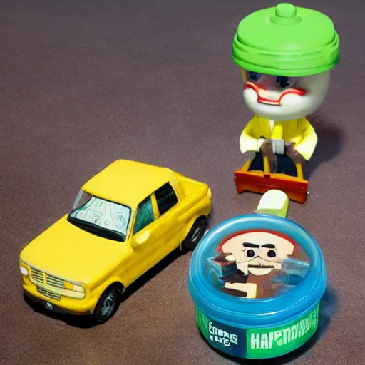 Prompt: Breaking Bad' happy meal toys