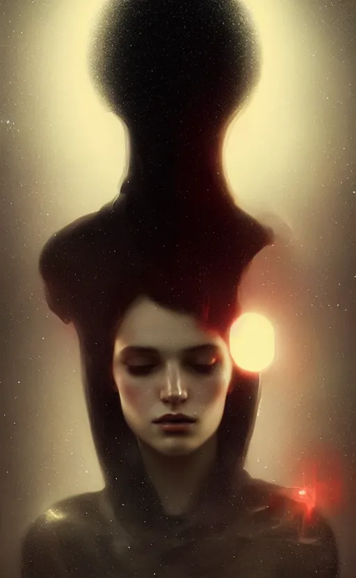 Image similar to a love affair with doubt, dark retrowave, glitch art, interstellar, beautifully lit, by Tom Bagshaw, artstation, unreal engine