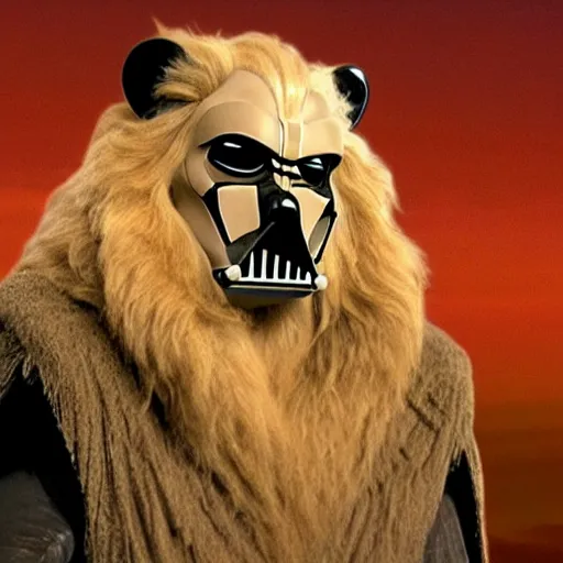 Image similar to Darth Vader in the lion king as scar