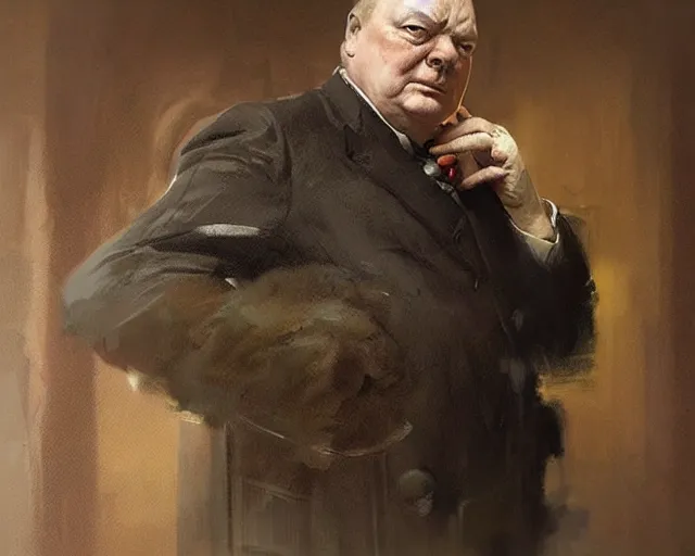 Prompt: a portrait of wiston churchill in the style of a roman empire senator, art by greg rutkowski and artgerma, stunning! concept art, character design