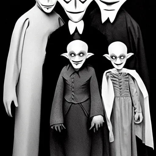 Prompt: nosferatu family photo