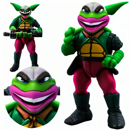 Prompt: teenage mutant ninja turtle joker hasbro toy