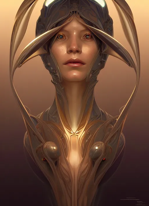 Image similar to symmetry!! portrait of grotesque alien, sci - fi, intricate, elegant, highly detailed, digital painting, artstation, concept art, smooth, sharp focus, illustration, art by artgerm and greg rutkowski and alphonse mucha, 8 k