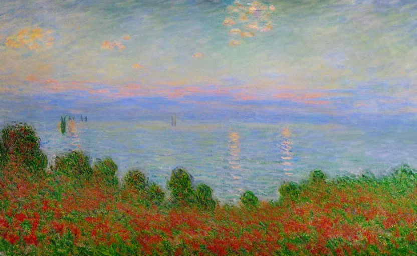 Prompt: a beautiful landscape in the style of claude monet, ultra realistic, beautiful