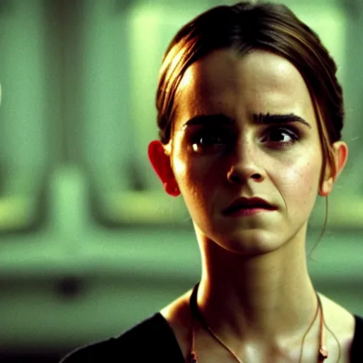 Image similar to Movie still of Emma Watson in Matrix