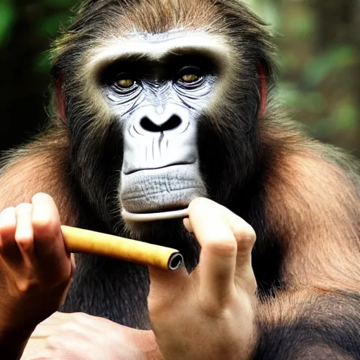 Prompt: joint smoking ape