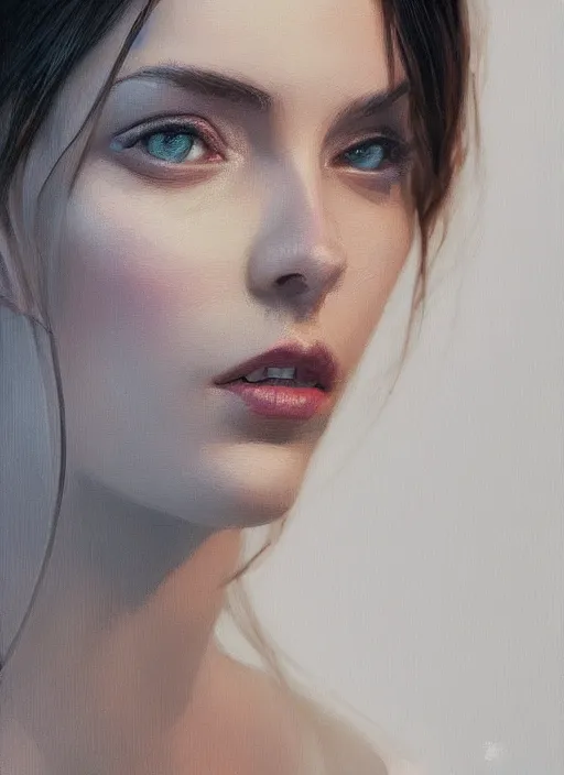 Image similar to portrait of a gorgeous young woman in the style of stefan kostic, artstation, concept art, realistic photo, sharp focus, 8k high definition, insanely detailed, intricate, elegant