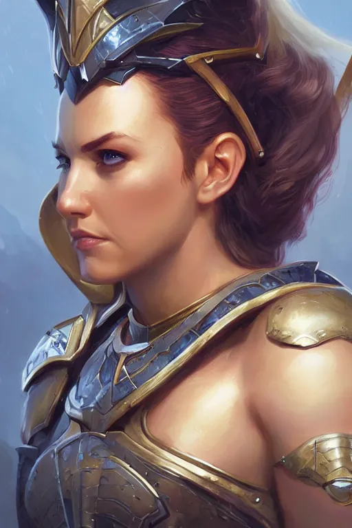 Image similar to amazon valkyrie athena, d & d, fantasy, portrait, highly detailed, headshot, digital painting, trending on artstation, concept art, sharp focus, illustration, art by artgerm and greg rutkowski and magali villeneuve