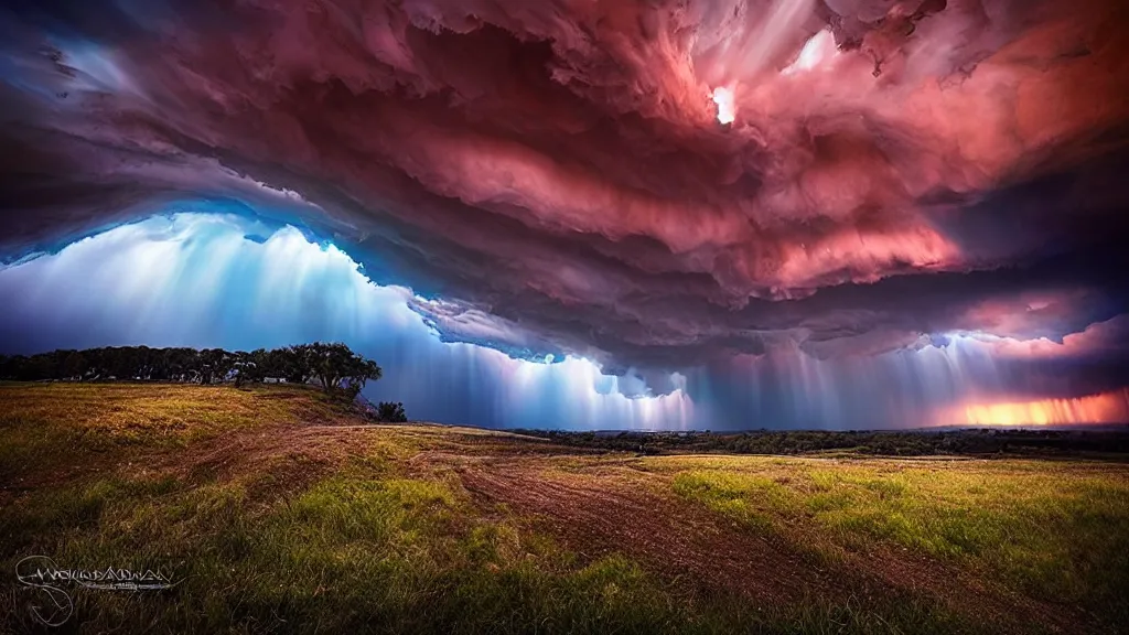 Image similar to amazing landscape photo of sapulpa oklahoma by marc adamus, beautiful dramatic lighting