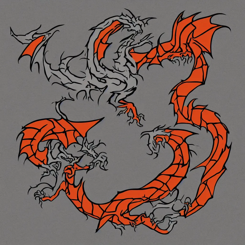 Image similar to a dragon, in the style of a sports logo