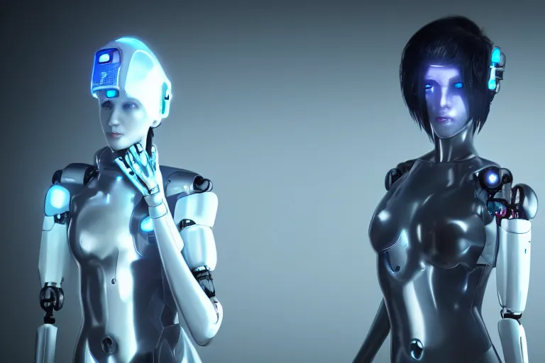 Prompt: cyberpunk ghost in the shell concept inspired female robot, futuristic look, highly detailed body, very powerful, photorealistic camera shot, bright studio setting, studio lighting, crisp quality and light reflections, unreal engine 5 quality render