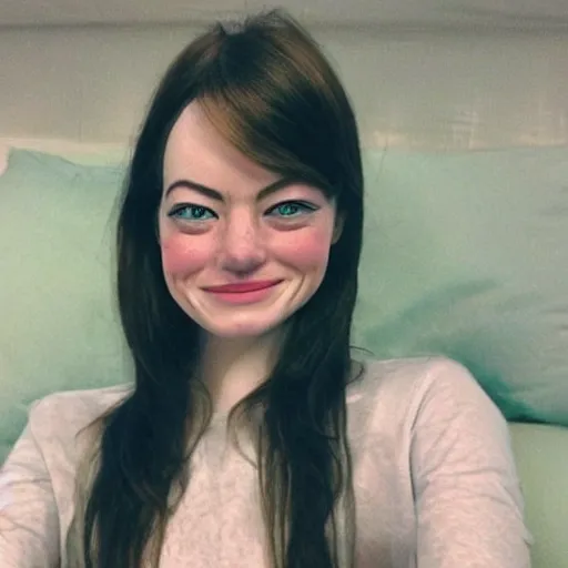 Image similar to a goldfish human in real life that looks like exactly like emma stone