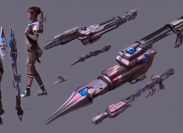 Image similar to device that helps running faster, concept art, sci - fi weapon, artstation