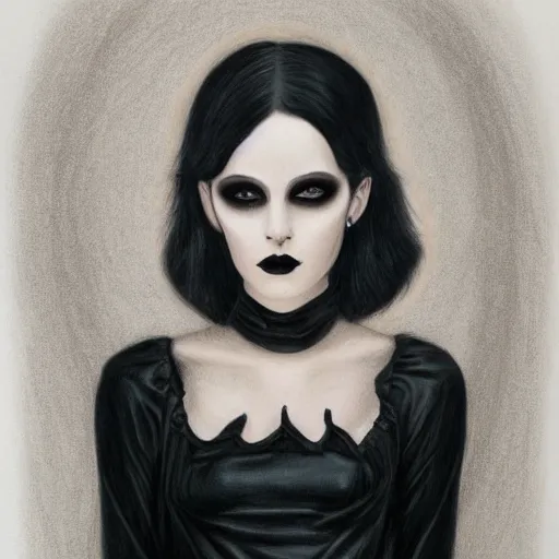 Image similar to pale goth beauty, realism