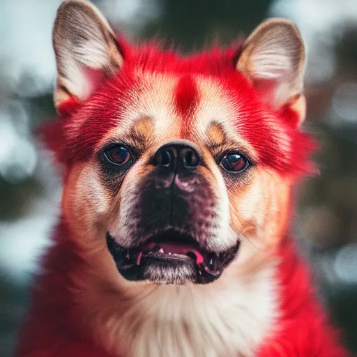 Prompt: ultra detailed photo of a dog with red fur