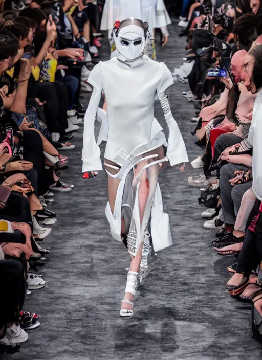 Image similar to hyperrealistic and heavy detailed balenciaga runway show of mortal kombat, leica sl 2 5 0 mm, vivid color, high quality, high textured, real life