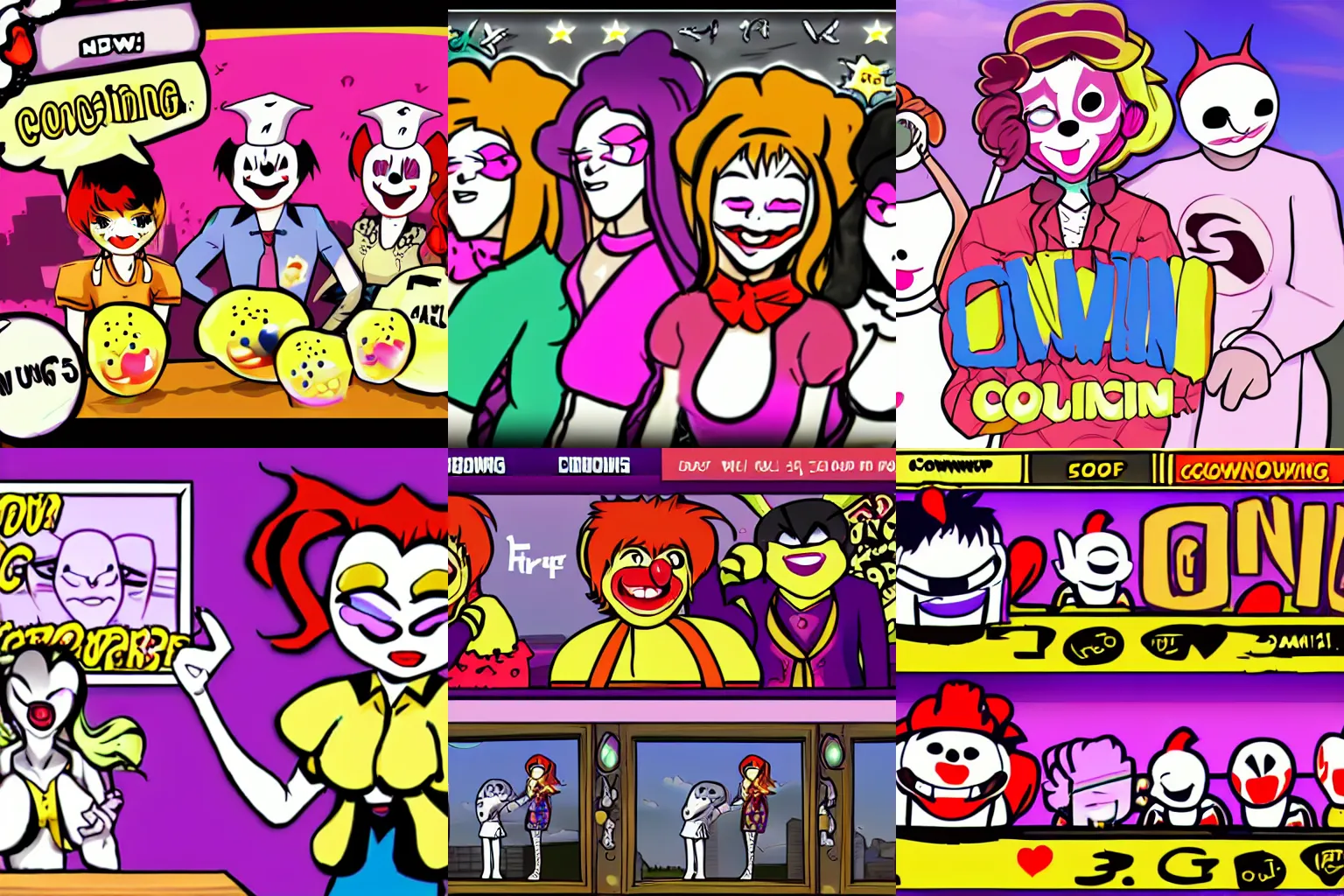 Prompt: Newgrounds Clowngirl Dating Sim