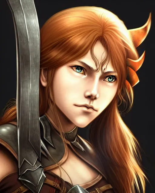 Image similar to Aela the Huntress from Skyrim || cute-fine-face, pretty face, realistic shaded Perfect face, fine details. Anime. realistic shaded lighting poster by Sakimichan and Artgerm, professional manga illustrator