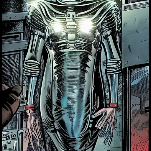 Prompt: The Obivion Machine by H.R. Giger. DC Comics. Multiversity. Grant Morrison.