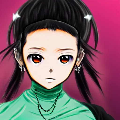 Image similar to a dark nepali woman, anime style