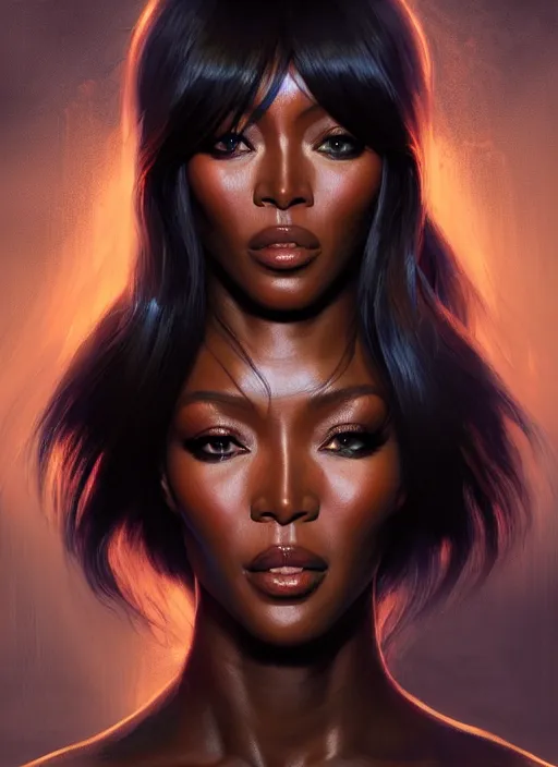 Image similar to portrait of apex legends naomi campbell, intricate, elegant, glowing lights, highly detailed, digital painting, artstation, glamor pose, concept art, smooth, sharp focus, illustration, art by artgerm and greg rutkowski, artey freytag