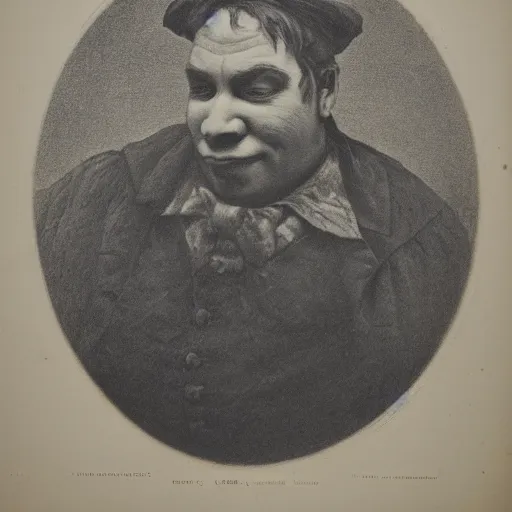 Image similar to portrait of shrek ( c. 1 8 8 0 - c. 1 8 9 2 ) drawing in high resolution by otto eerelman