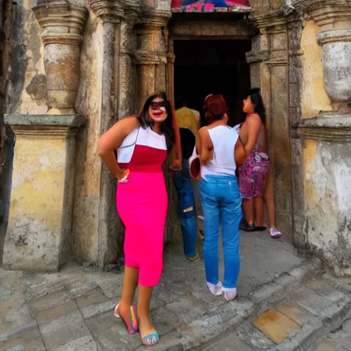 Prompt: cartagena selfie full body woman colombia