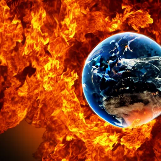 Image similar to planet earth burning in flames