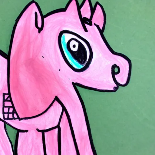 Prompt: child's drawing of a pony.