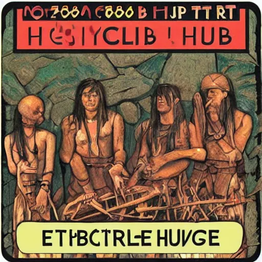 Image similar to an album cover for a neolithic era club hit