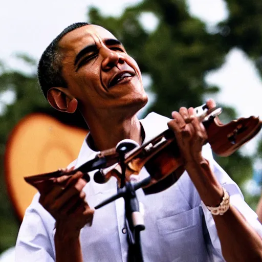 Image similar to Barack Obama performing at Woodstock