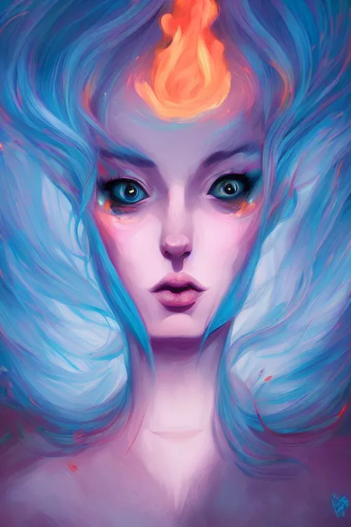 Prompt: a portrait of a beautiful woman with smoke and fire coming out of her eyes, artwork by Lois van Baarle, Loish, a masterpiece