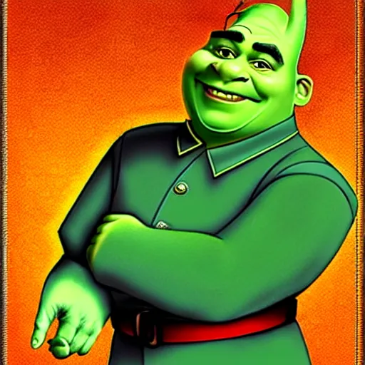 Image similar to stalin as shrek!!