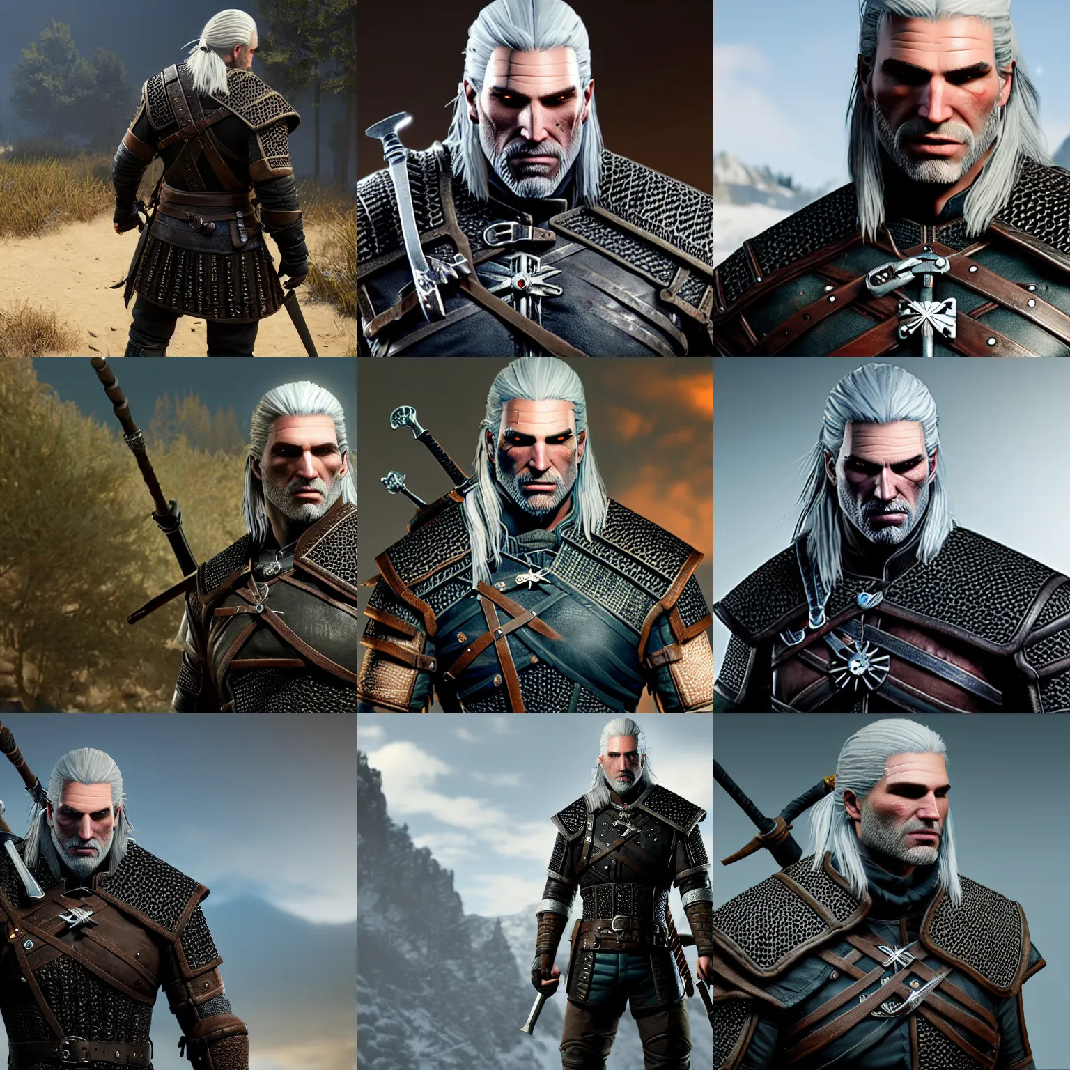 Prompt: geralt of rivia, unreal engine 5, highly detailed, highly accurate