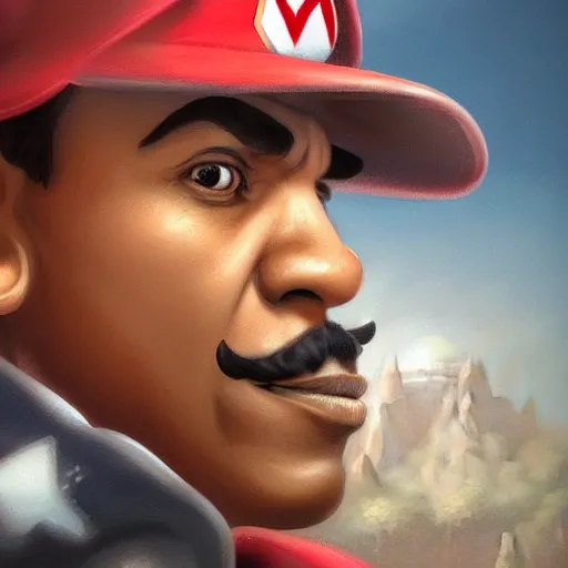 Image similar to super mario has barack obama face, highly detailed, digital painting, artstation, concept art, smooth, sharp focus, illustration, art by artgerm and greg rutkowski and alphonse mucha