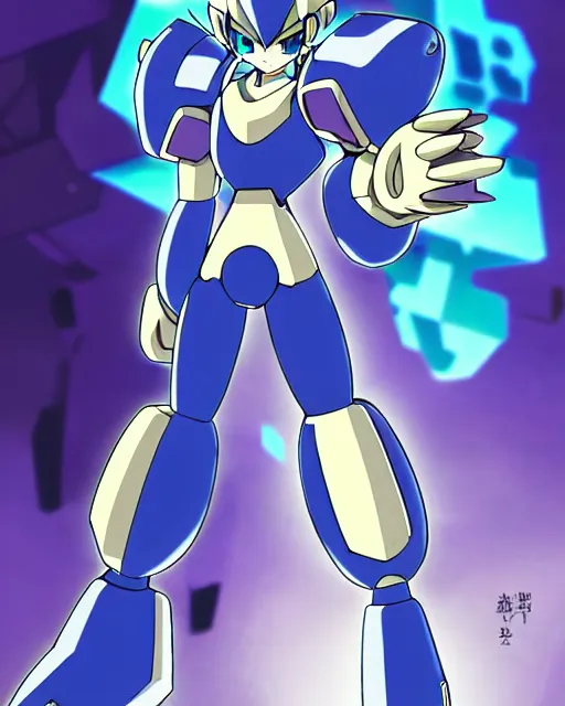 Image similar to beautiful cyberpunk anime boy spiked hair character megaman legends metal sharp armor award winning character design by studio ghibli