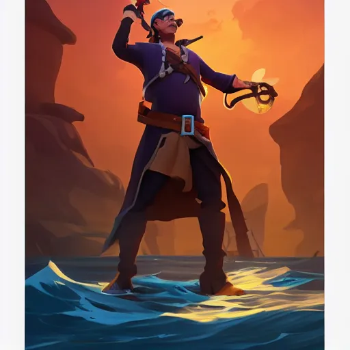 Image similar to painting jack the pirate on sea of thieves game avatar hero smooth face median photoshop filter cutout vector behance hd by jesper ejsing, by rhads, makoto shinkai and lois van baarle, ilya kuvshinov, rossdraws, illustration, art by ilya kuvshinov and gustav klimt