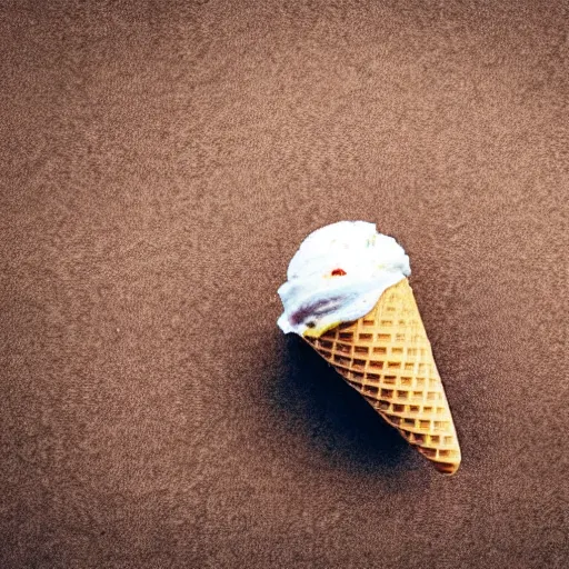 Image similar to levitating ice cream cone with a surprise